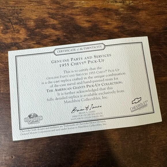 Matchbox Collectibles YIS04-M 1955 Chevy Pick up Truck American Airlines Diecast - Picture 11 of 11